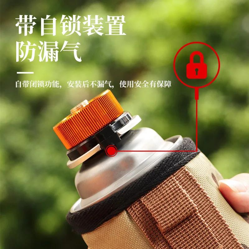 Outdoor Camping Wandern Kocher Brenner Adapter Split-Typ Ofen Konverter Anschluss Auto-Off Gaskartusche Tank Zylinder Adapter