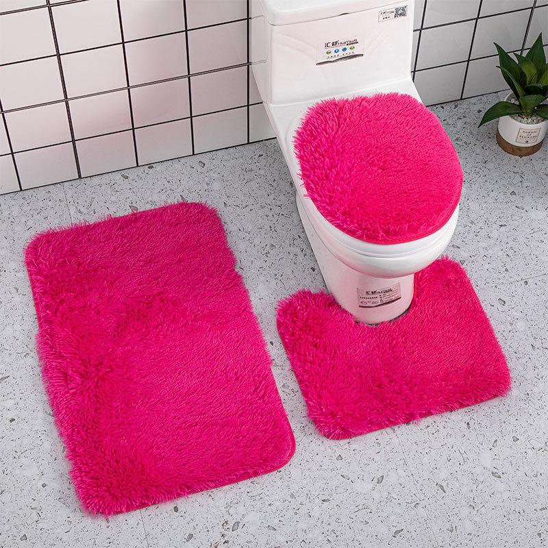 3Pcs/Set Tie-Dye Bathroom Mat Set Colorful Non-slip Bath WC Carpets Rectangle U-shape Bathroom Toilet Rugs and Lid Cover Kit