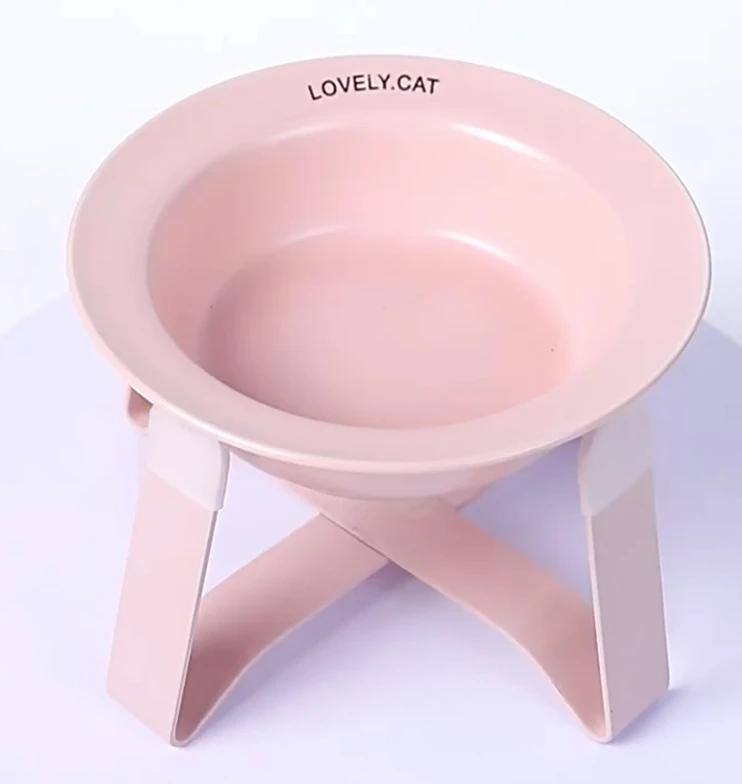 Household Products Ceramic Pet Bowl Iron Frame Neck Protection Ufo Canned Water Bowl High Shallow Mouth Universal Pet Feeding