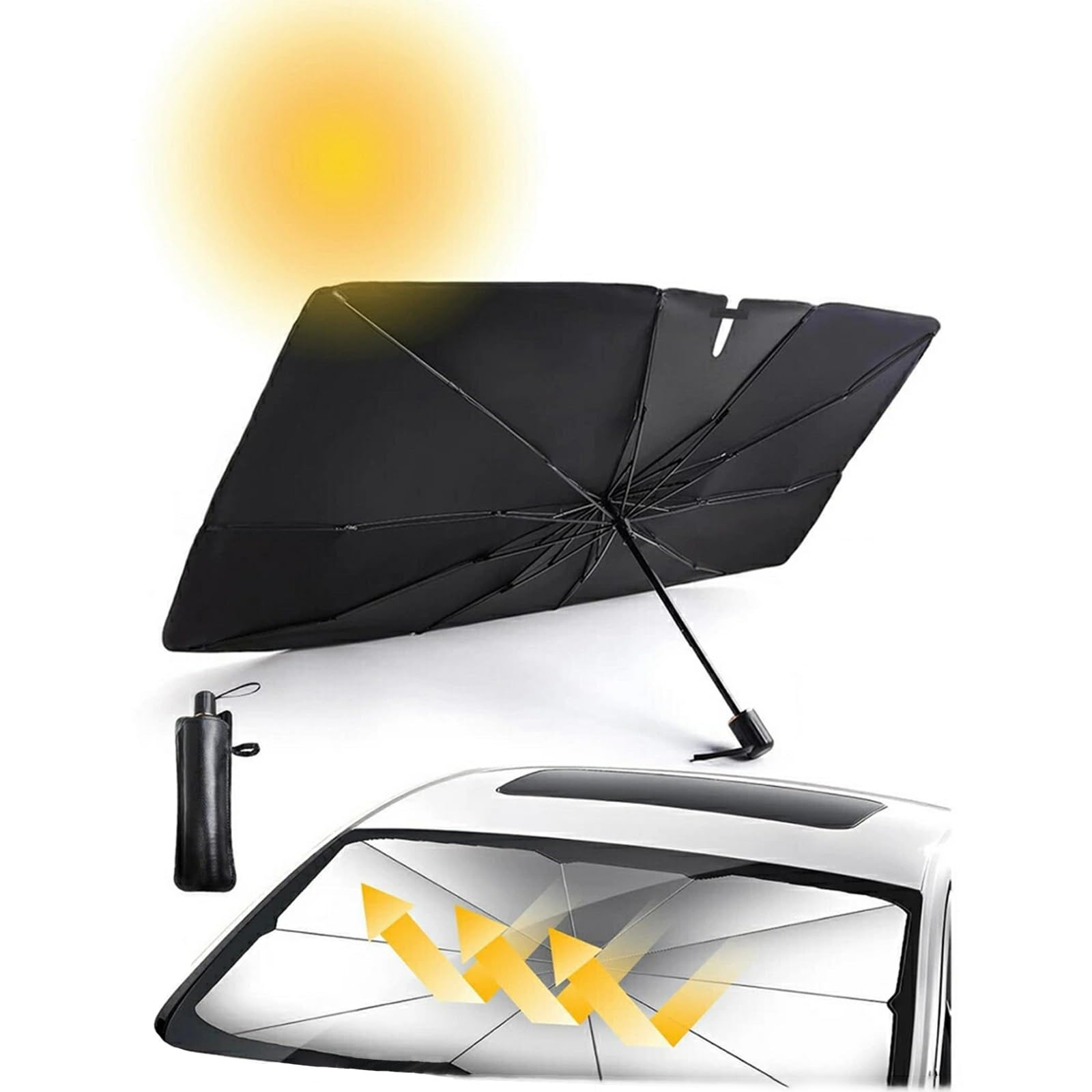 

[2024 Enhanced Edition, 10 Ribs, & Foldable] Umbrella Type Sunshade Compatible with Toyota Rumi One size