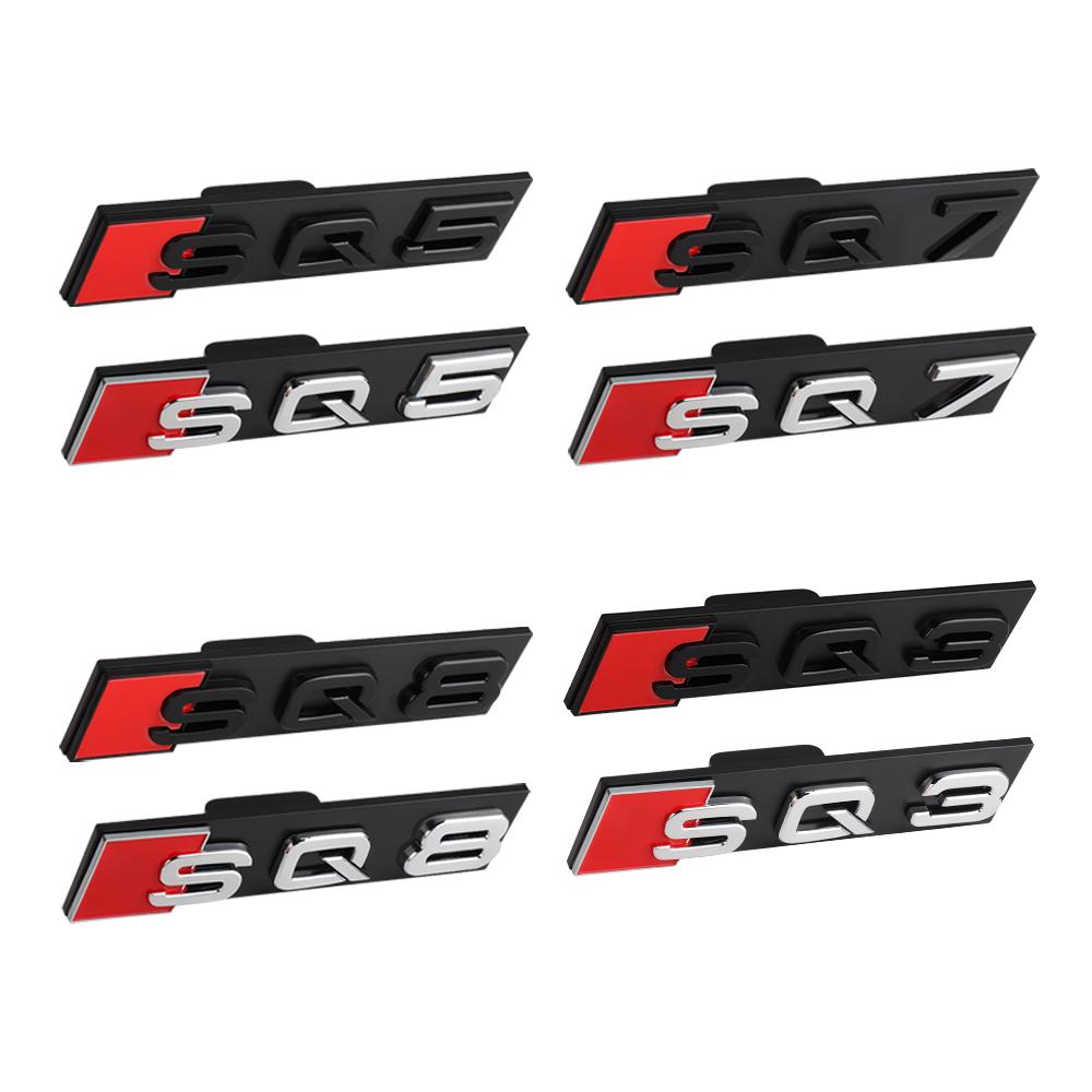 3D ABS Chrom Schwarz SQ3 SQ5 SQ7 SQ8 Logo Aufkleber Auto Frontgrill Emblem Für s1 S3 S4 S5 S6 S7 S8 RS3 RS4 RS5 RS6 RS7 RS8 W12 V6
