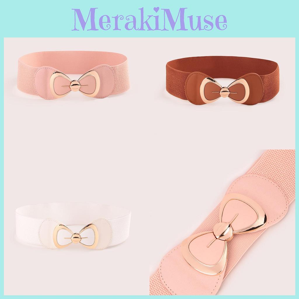 Womens Casual Dress Belt With Faux Leather Material And Hook Closure