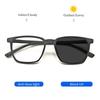 Fashion Leisure Tr-90 Square Men'S Ultra Light Eyewear Optical Prescription Photochromic 0-+600 Anti Blue Light Reading Glasses