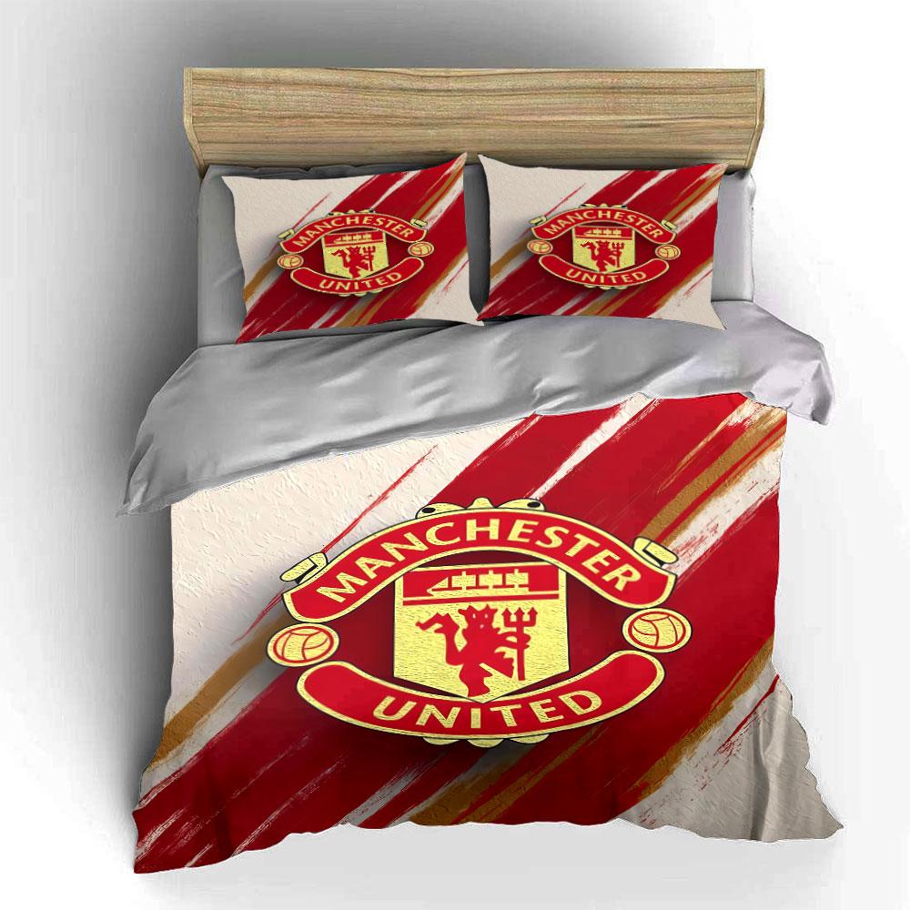 Manchester United povlečení Sada povlečení Povlak na přikrývku Sada povlaků na polštáře (1 * Povlak na peřinu 2 * Povlaky na polštář, bez náplně do peřiny)