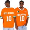 2026 Neues Elfenbeinküste-Themen-Trikot mit Elementen der ivorischen Flagge, Unisex Atmungsaktives Lässiges Schnelltrocknendes Kurzarm-T-Shirt