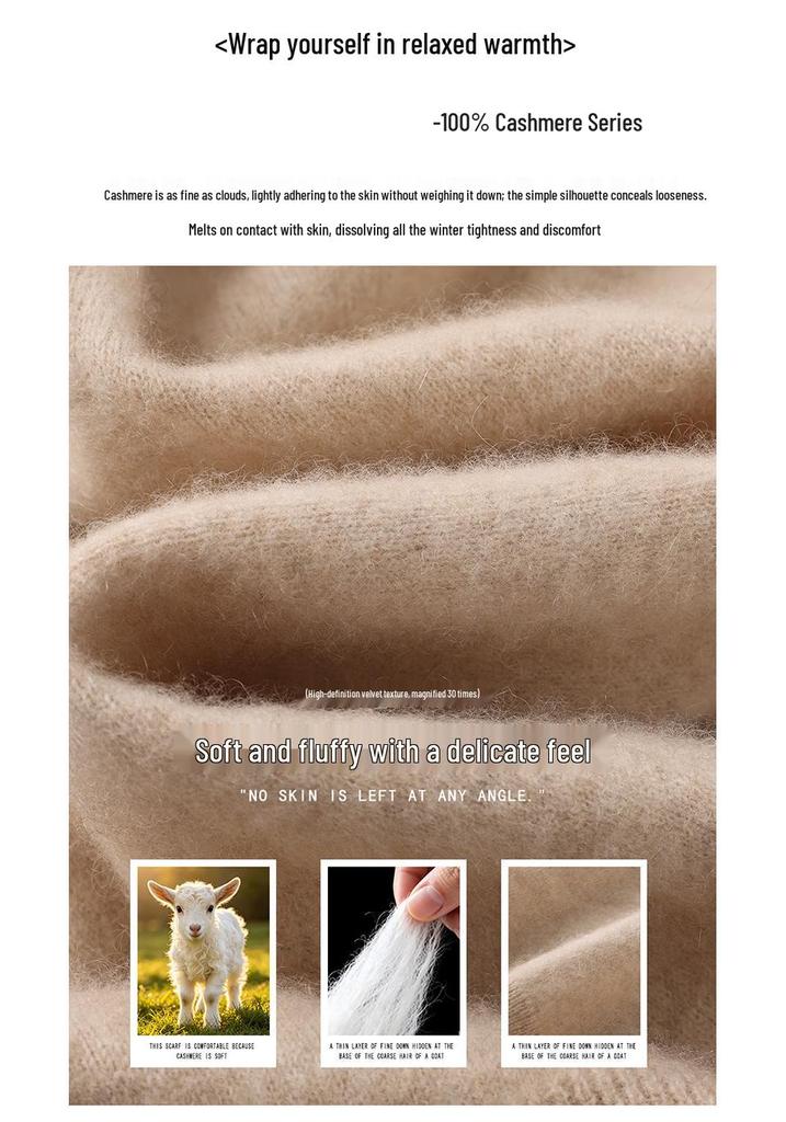 100% Pure Cashmere Buttoned Cardigan - Autumn/Winter Loose Half-High Collar Short Sweater