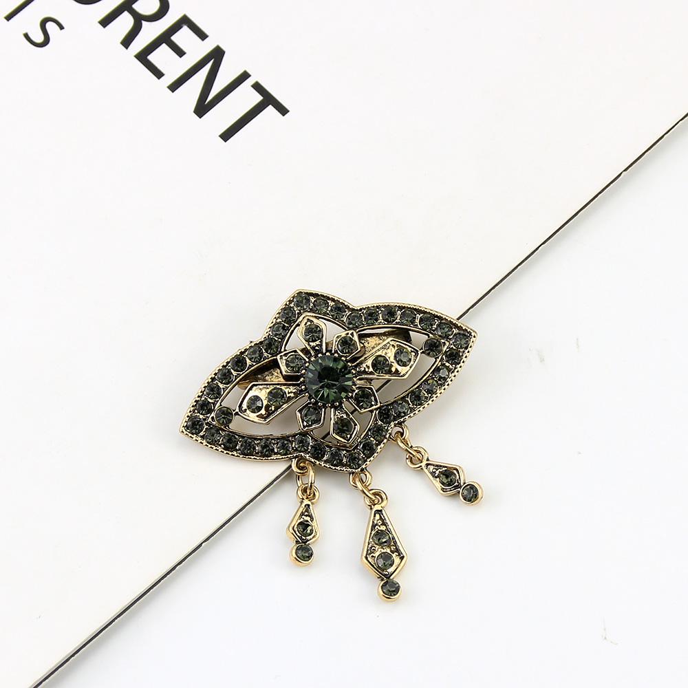 

Элегантная хрустальная брошь для женщин, рождественский подарок, украшения со стразами золотого цвета