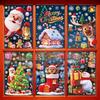 Snowflake Santa Snowman Cartoon Santa Glass Decals Decorative Static Sticker  Party Supplies