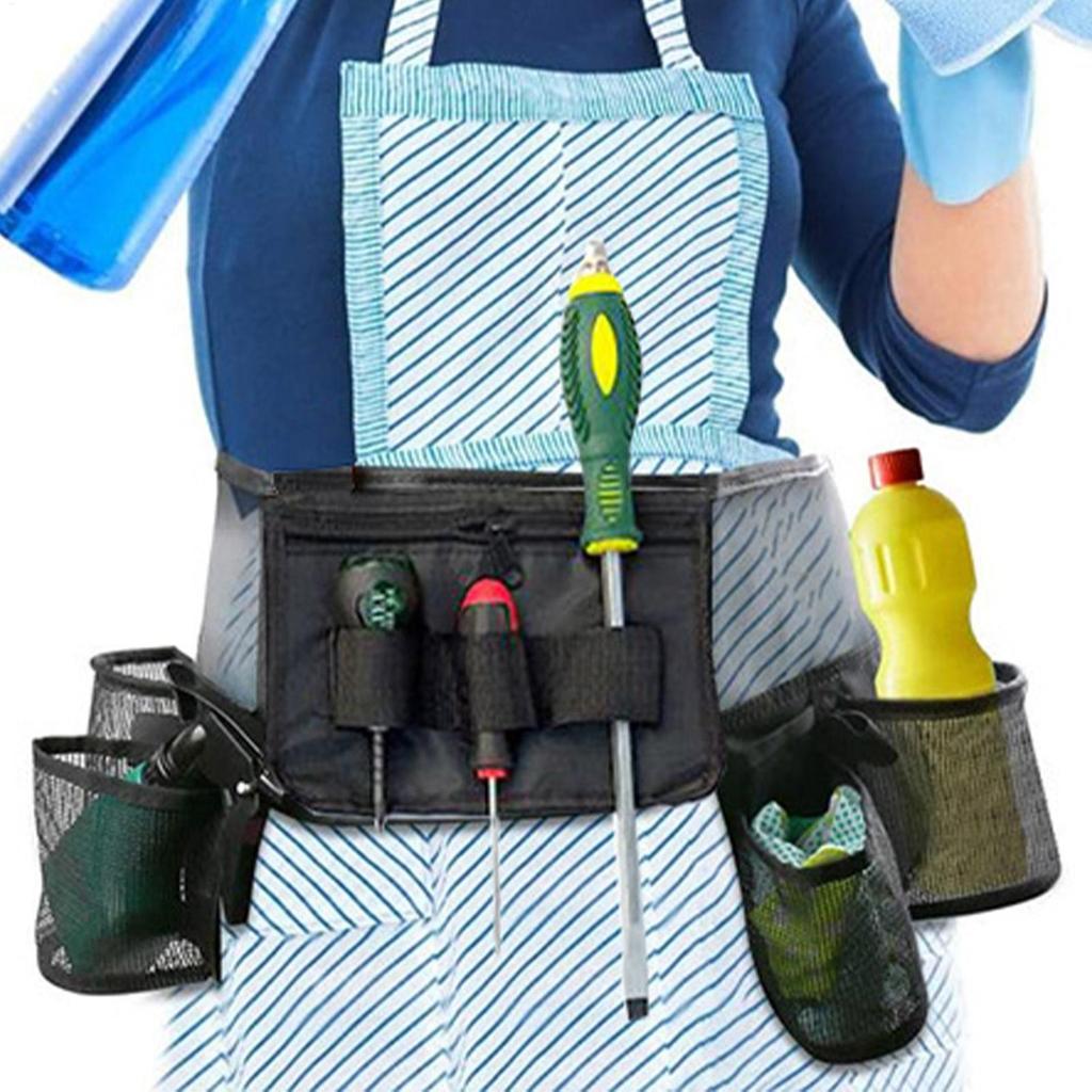 Multi-Pocket Utility Belt with Pouch Heavy Duty Tool Apron for Hands-Free Work,  Gardening, Cleaning, Repair & Housekeeping