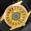VINTAGE HAND-WINDING SWISS MENS POKER FACE YELLOW COLOR DIAL WATCH A701180-5 R205b-a701180