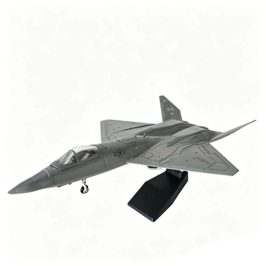 Model stíhačky YF-23 Black Widow II v měřítku 1/72, Plastikový stavebnicový model typu Snap Fit (bez nutnosti lepidla), Kovový model vojenského letadla Diecast Coll