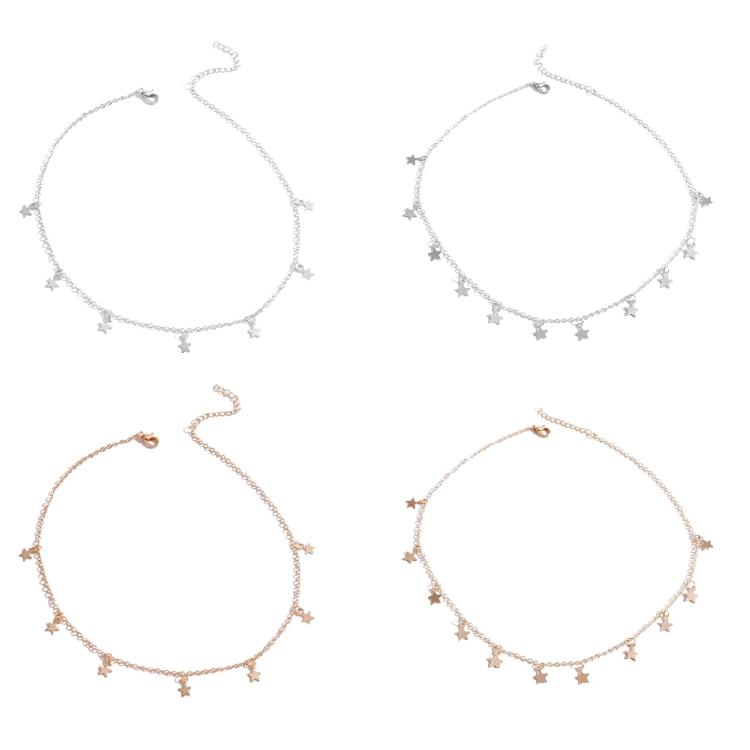 Modeschmuck Hals Alloy Material Stern Anhänger Halsband Schlüsselbein für Damen Teen