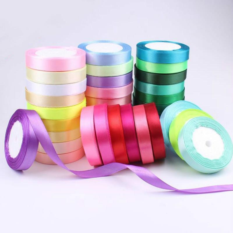 25Yards/Roll 6mm 10mm 15mm 20mm 25mm 40mm 50mm Silk Satin Ribbons for Gift Packing Christmas Party Decoration Fabric Crafts DIY