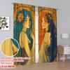 2pcs,2D Plane Printing Creative Curtains Mystic Elegance Versatile Durable Polyester (without Rod) Decorations For Home Perfect