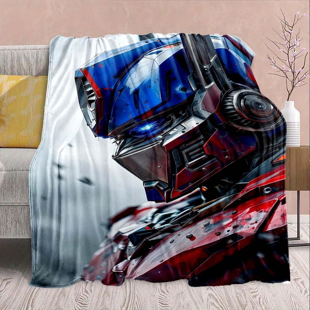 Gundam Anime Flannel Blanket - Soft Warm Perfect for Sofa, Bedding Camping Travel Office Home Decor -QJY