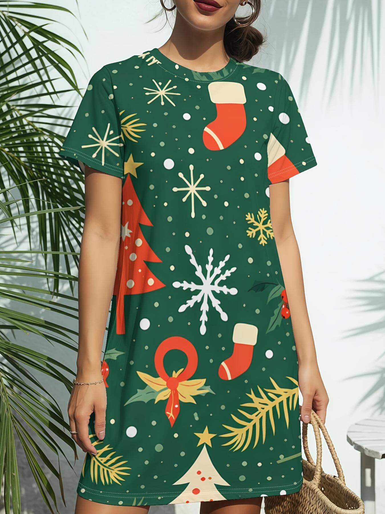 

Women s Short Sleeve T-Shirt Dress with Round Neck - American Style Casual -Line Dress Suitable for Daily Wear. Dating ; Birthday Gifts. Spring Summer 2XL дубильна кора