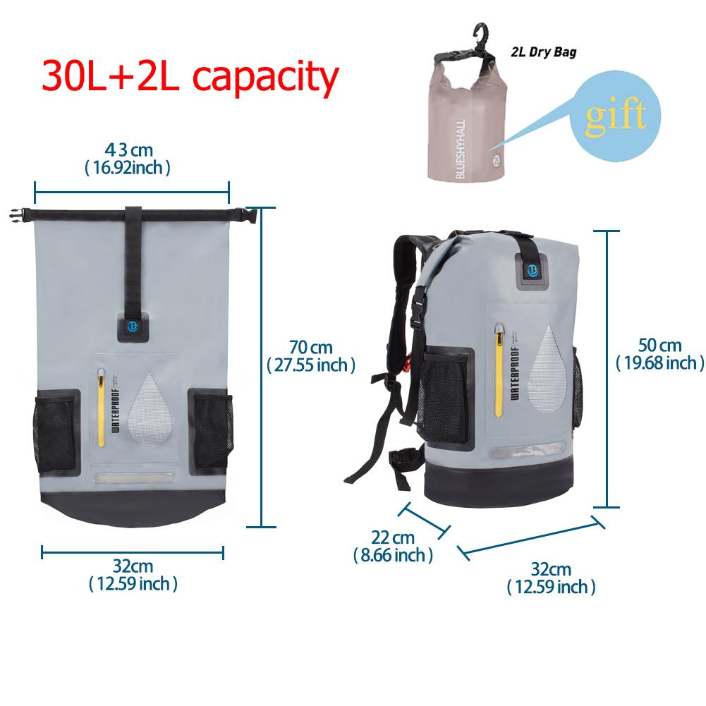 20L/30L Wasserdicht Dry Bag Rucksack Eimer Lagerung für Outdoor Sport Schwimmen Angeln Surfen Rafting Bootfahren Kajak Kanufahren x1