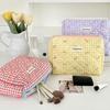 Cute Bow Cotton Makeup Bag Women Zipper Cosmetic Organizer Female Cloth Box Shape Portable Toiletry Case for Girls