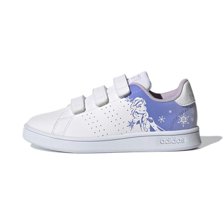 Adidas Neo Advantage Simple Versatile Comfortable Durable Low-Top Kids Skate Shoes Kids Sneaker White Purple FZ3222