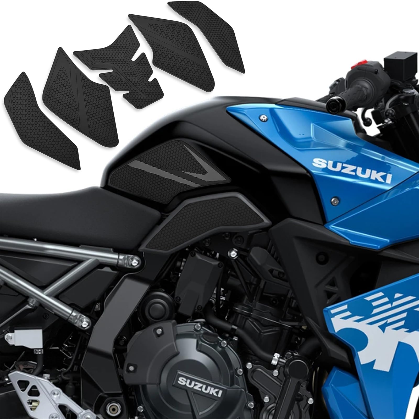 

Motorcycle Traction Pads Tank Pads for Suzuki and Set of & GSX-8S (2023~) GSX-8R (2024~) 8BL-EM1AA (Black, Left, Middle, Right, Bottom, 5) чёрный