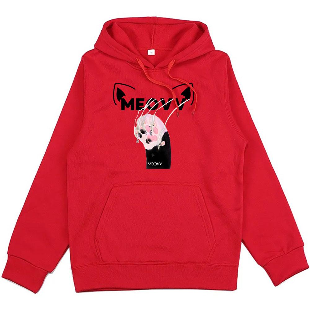 Girls Band Meovv Meow Hoodies Cartoon Kawaii Graphic Printing Sweatshirts Casual Cute Women Men Pullovers Hooded Clothing