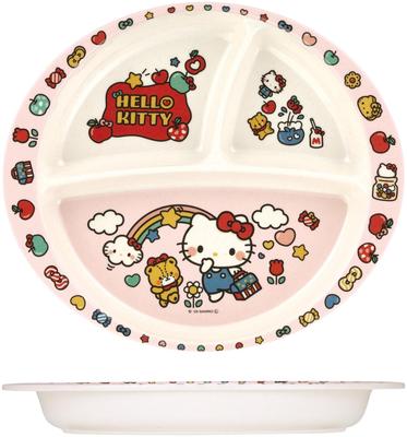 Melamin Öğle Yemeği Bambu 430ml Bulaşık Makinesi Sanrio Hello Love Her Tabak, Lif, Kapasite, Bölmeli, Güvenli, Kitty, "I Day" Tasarımı, M37B-A