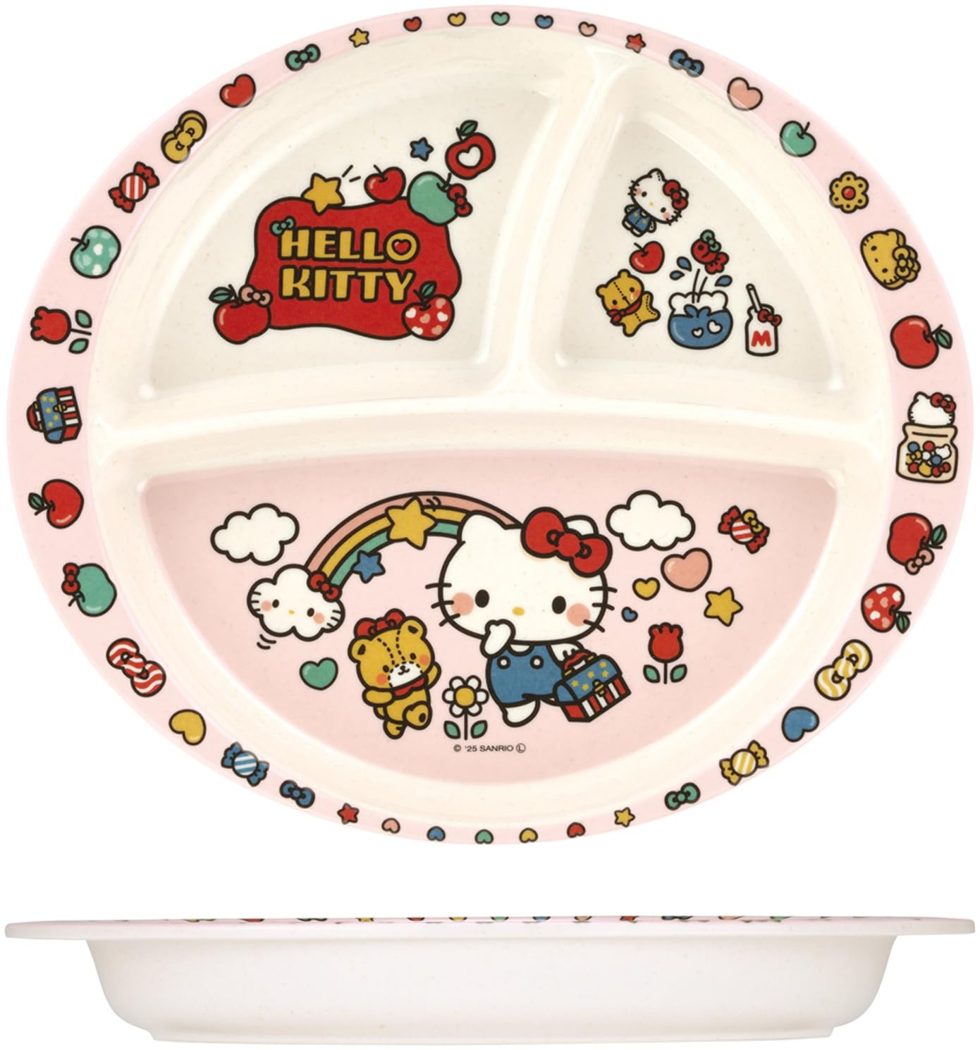 

Skater Melamine Lunch Bamboo 430ml Dishwasher Sanrio Hello Love Every Plate, Fiber, Capacity, Divided, Safe, Kitty, I Day Design, M37B-A