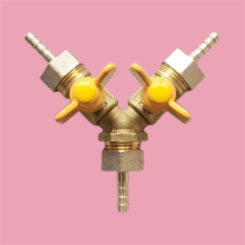Brass Push-to-Connect Ball Valve Reducing Tee for Water Pipes (Sizes: 6/8/10/12/14/16mm)