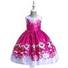 Christmas Children'S Dress Cartoon Printed Satin Cloth Performance Christmas Dance Performance Dress