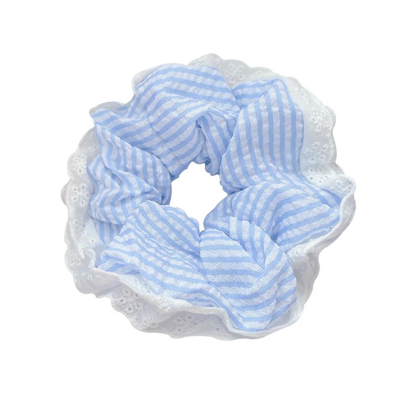 Blue and White Striped Large Intestine Hair Band Women's Hair Durable Headband Small Fresh Personalized Hair Accessories