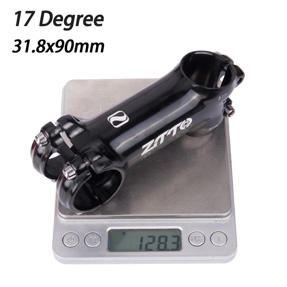 ZTTO MTB Road Bike Stem 70mm 90mm 110mm Bicycle Stem 17 Degree 35 Degree High-Strength Polished Stem For XC AM 31.8mm Handlebar 17degree 90mm Black