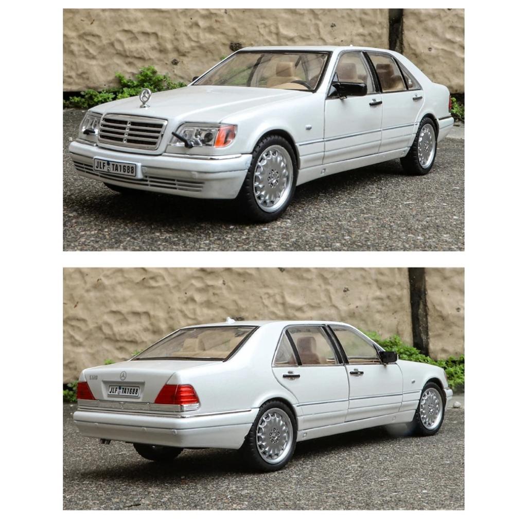 1/24 Benz W140 S320 SEL Alloy Classic Old Car Model Diecasts Metal Retro Vehicles Car Model Sound and Light Collection Kids Toys Gift