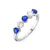 Ring - LUXENTER - Alneth - 925 Sterling Silver - Topaz Blue Cubic Zirconia - Rhodium Finish