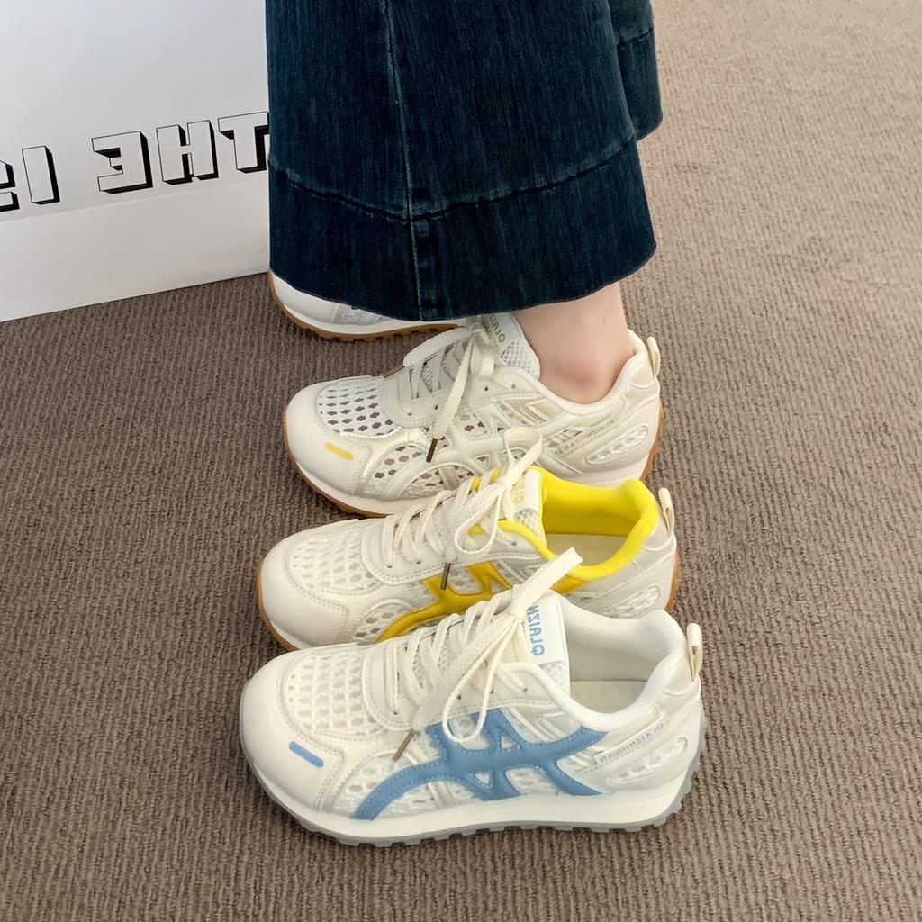 Dexun little white shoes women's mesh breathable 2025 summer new single net light Forrest Gump shoes casual sports running shoes