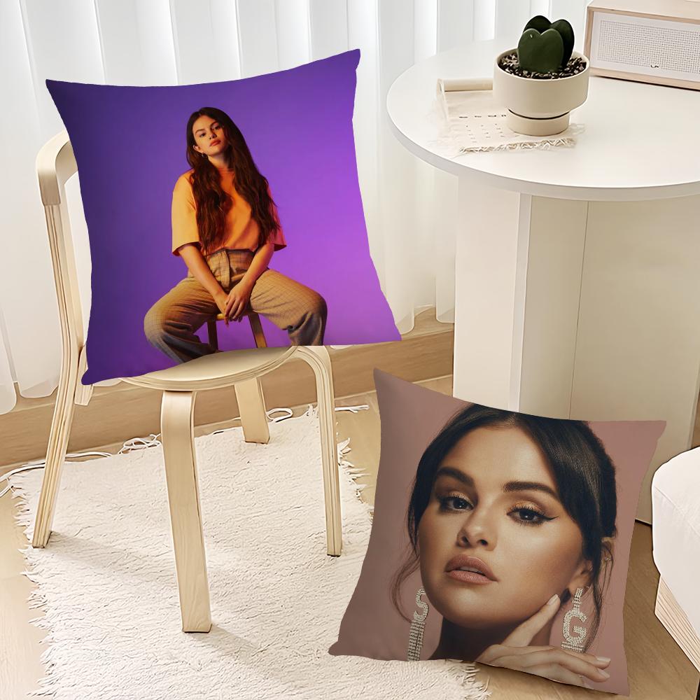 Cantante Popolare Selena Gomez Love On Federa Cuscino Divano Soggiorno Camera da Letto Testiera Schienale Cuscino Cuscino Quadrato Ora del Riposo
