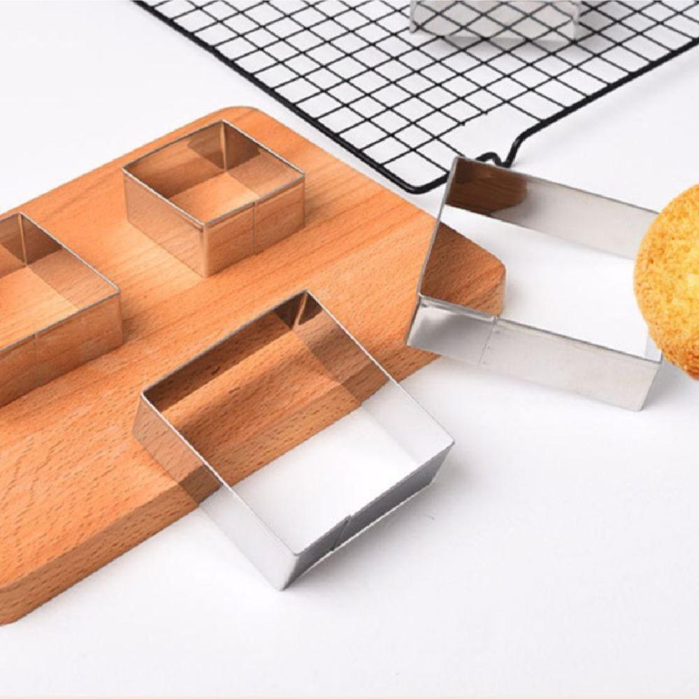 5Pcs/Set DIY Biscuit Mold Rectangle Fruit Cutter Durable Cookie Cutter  Pastry