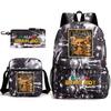 Abstract foreign Shanhaijing children's schoolbag tongtongsahur cartoon primary school student backpack three-piece set L