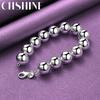 CHSHINE New 925 Sterling Silver 14mm Beaded Bracelet For Women Wedding Party Fashion Charm Jewelry