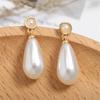 ZAKOL White Teardrop Simulation Zircon Dangle Earrings Baroque Palace Style Wedding Party Zircon 2024 New