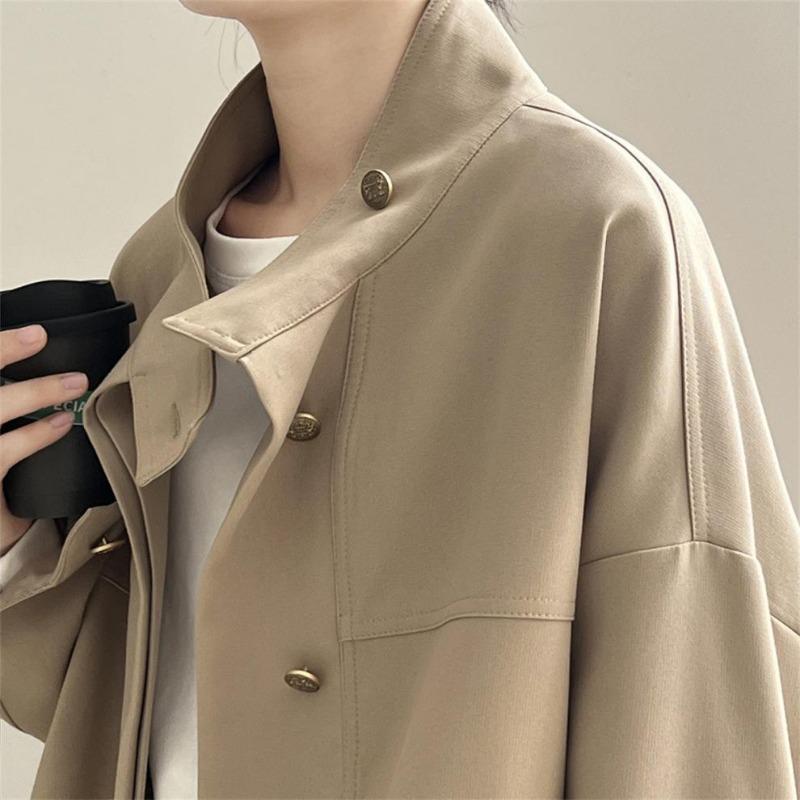 Корейский стиль ретро короткая куртка-бомбер пальто женская весенняя новая свободная — фото 10