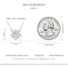 BAMOER 925 Sterling Silver Light Green Four-leaf Clover Pendant Necklace Lucky Neck Chain for Women Trendy Fine Jewelry
