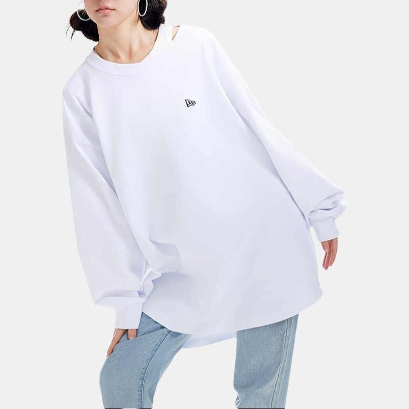 New Era FW23 Vintage Collegiate Style Lightweight Pullover Crewneck Sweatshirt Unisex sweatshirt White 13789203