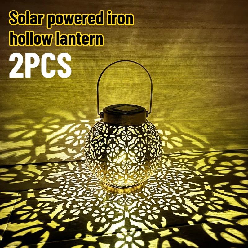 Solar Outdoor Lights Decor for Table Patio Garden Yard Solar Lantern Outdoor Waterproof Hanging Metal Decorative Garden Lights Christmas