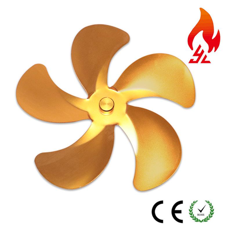 5-Blade Aluminum Alloy Fireplace Fan, Large Wind Power, 172MM Diameter (2021)