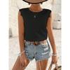 V-hals Rugloze Patchwork Uitgesneden Kant Blouse Zomer Nieuwe Kraag Vest Top voor Dames Losse Mouwloze Shirts Zoet Effen Kleur Casual Losse Kleding