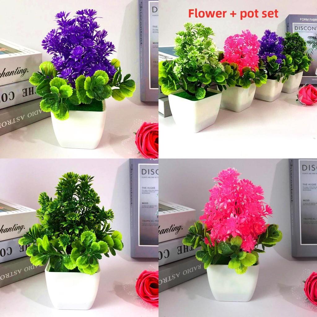 Artificial Flower And Foliage Miniature With Plastic Construction For Indoor Decoration