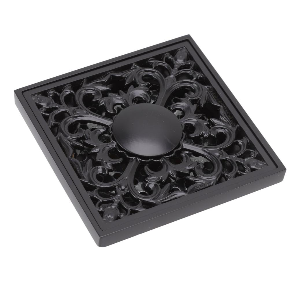 Floor Drain Quadrate Antique European Style Copper Stainless Steel Odor Proof Insect Proof for Bathroom Kitchen