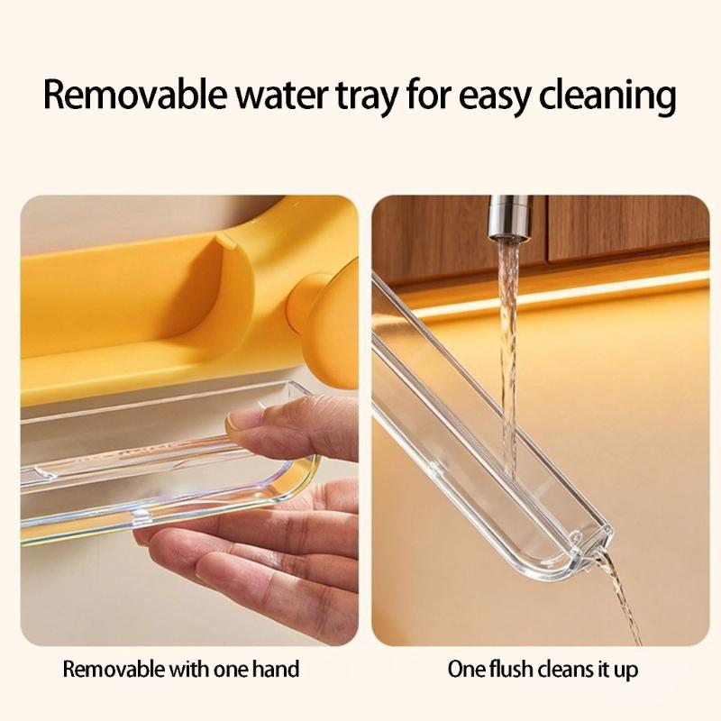 Space Efficient Cookware Shelf For Kitchen Wall Mount Cutting Board Holder Cartoon Bear Pot Lid Storage Stand