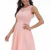 Women's Floral Lace Hi-Lo Bridesmaid Dress Sleeveless Formal Wedding Maxi Dress