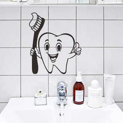 Kreslené čištění zubů Dětský pokoj Mateřská škola Koupelna Domácí dekorace Samolepka na zeď Samolepící dekorace do pokoje